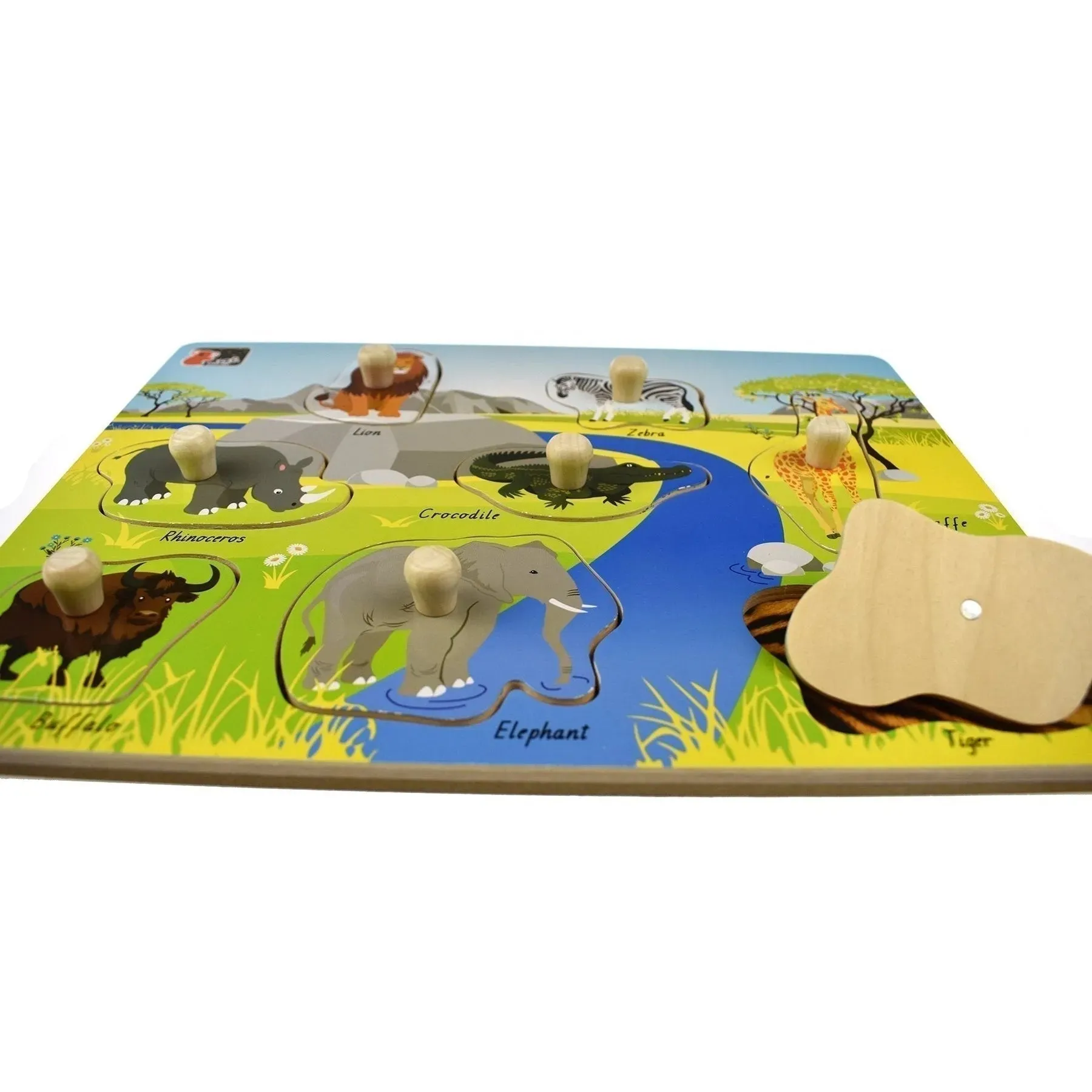 2 in 1 Peg Puzzle - Wild Animals