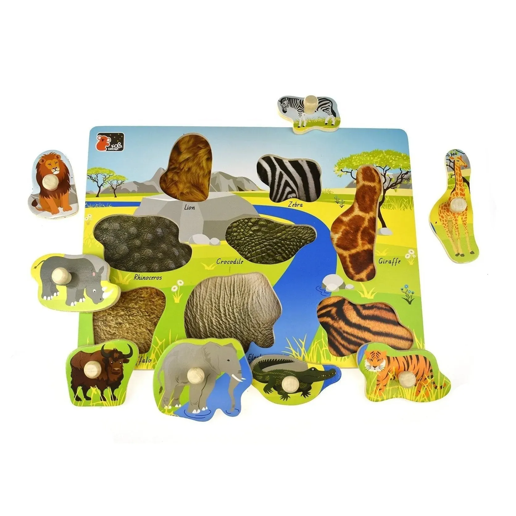 2 in 1 Peg Puzzle - Wild Animals