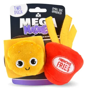 2-pk Burger & Fries Mega Madness Small Dog Toy Set