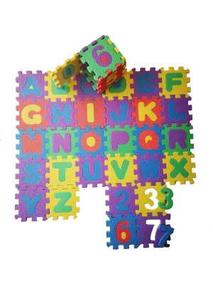 Alphabet & Number Educational Foam Floor Mat for Kids - 36 Pieces 50cm x 50cm - Eva baby play mat