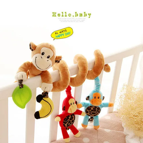 Baby Toys 0-12 Month Infant Stroller/Bed/Cot Crib Hanging Infant Kids Educational Cartoon Animal Pattern Rattles Toy