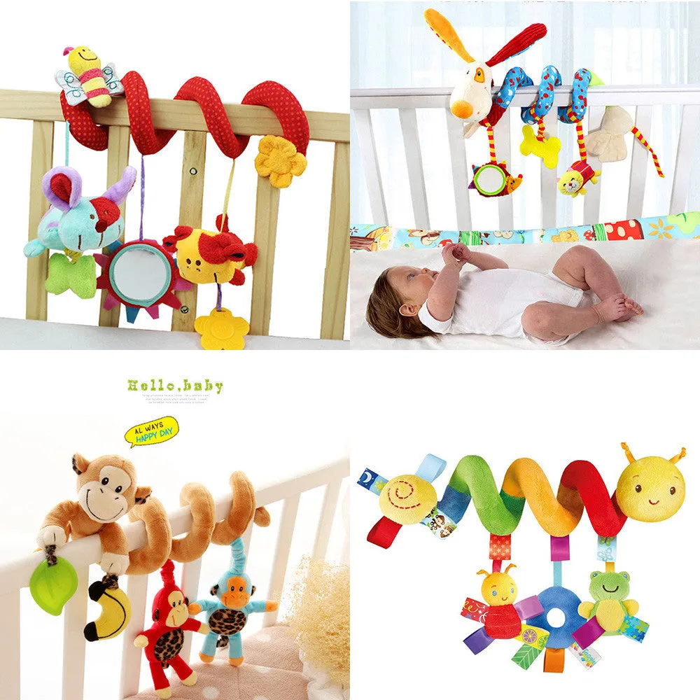 Baby Toys 0-12 Month Infant Stroller/Bed/Cot Crib Hanging Infant Kids Educational Cartoon Animal Pattern Rattles Toy