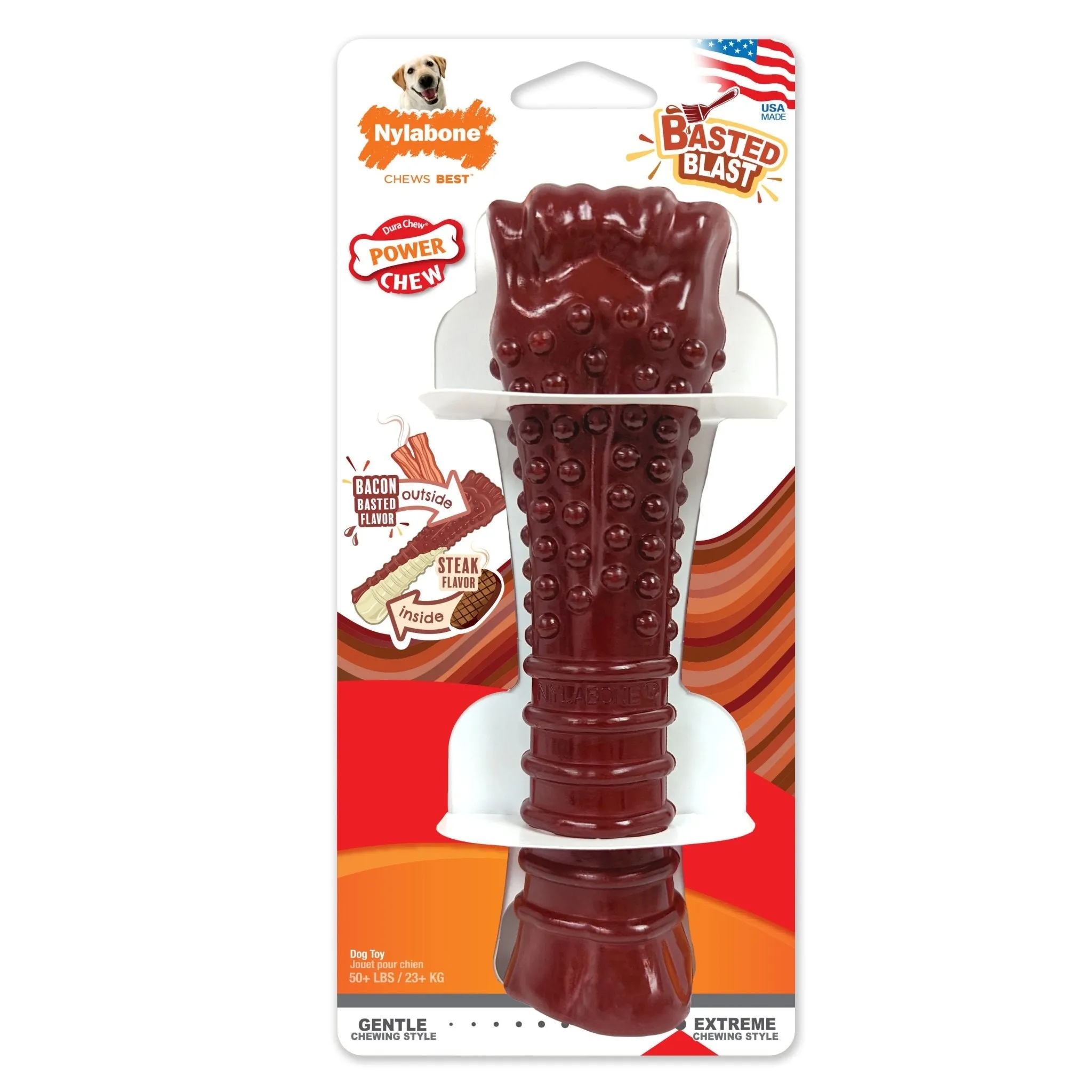 Basted Blast Dual Flavored Power Chew, Bacon Basted Steak