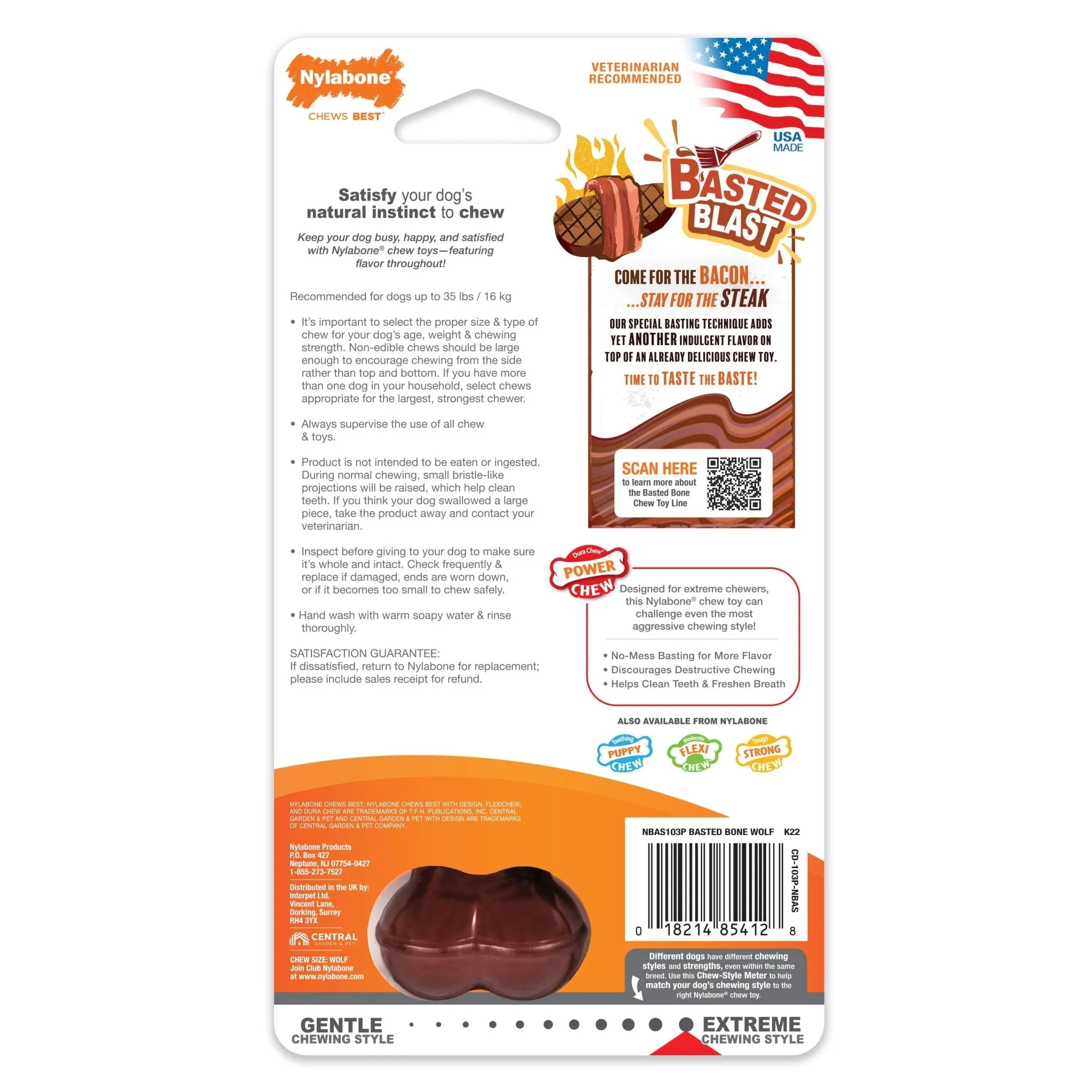 Basted Blast Dual Flavored Power Chew, Bacon Basted Steak