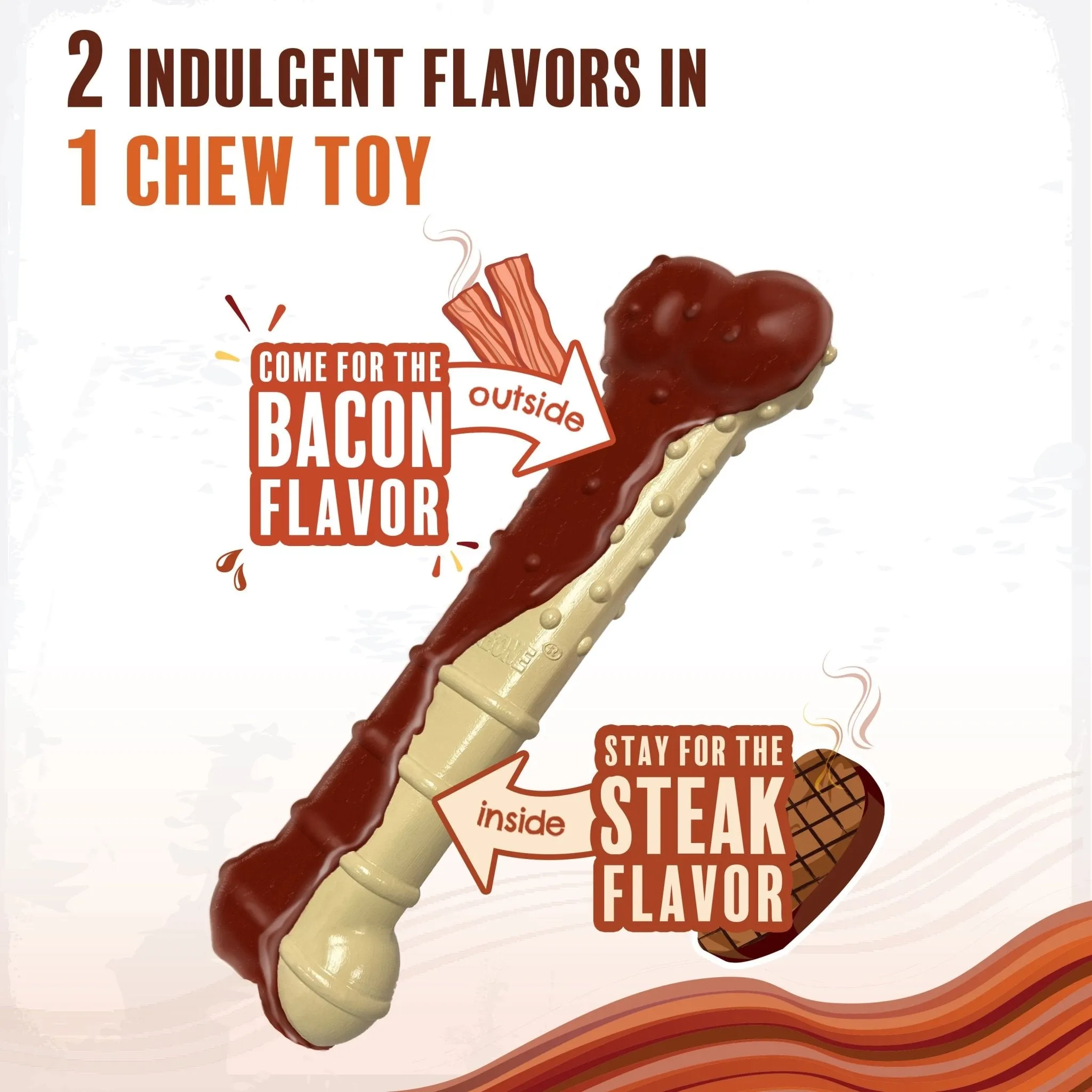 Basted Blast Dual Flavored Power Chew, Bacon Basted Steak