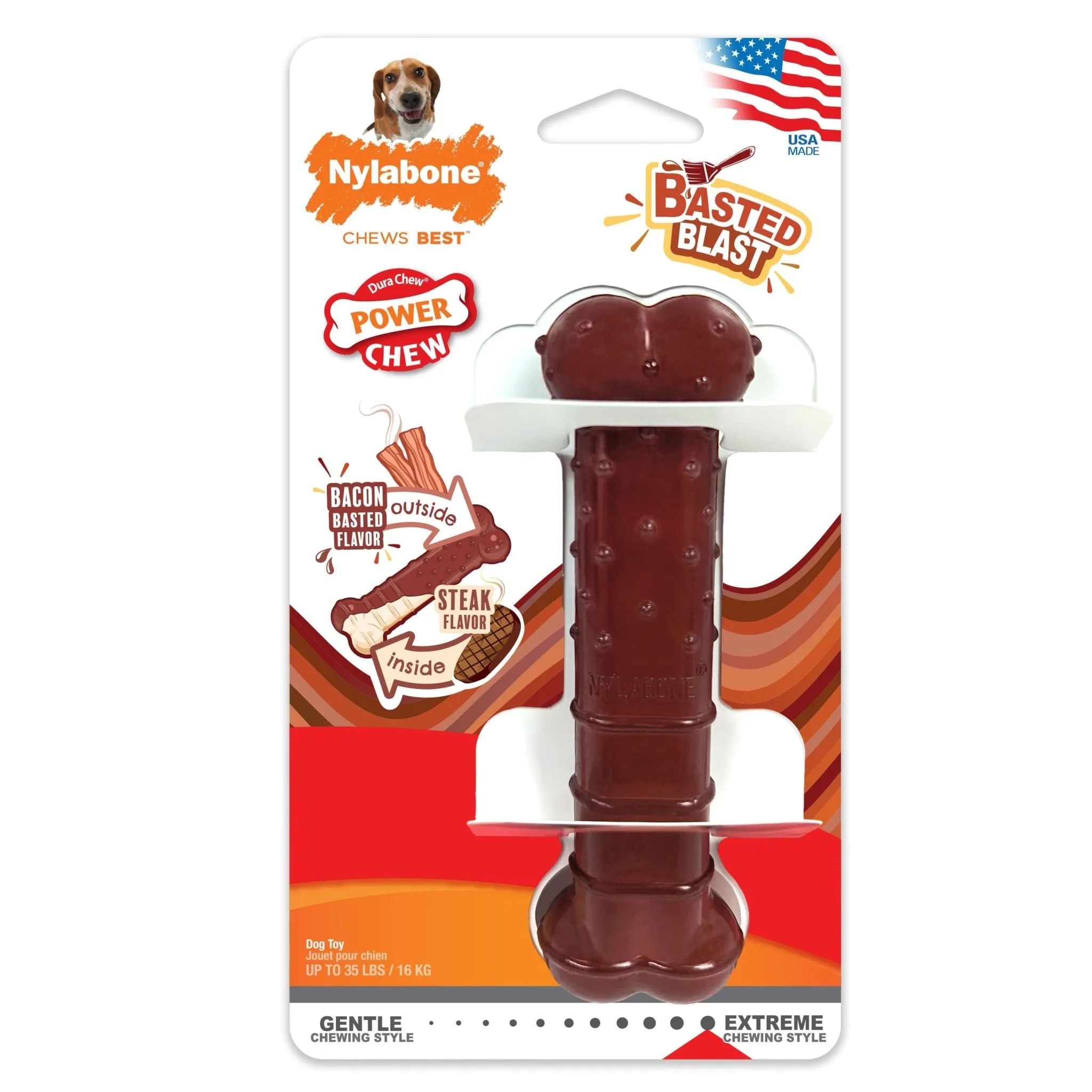 Basted Blast Dual Flavored Power Chew, Bacon Basted Steak