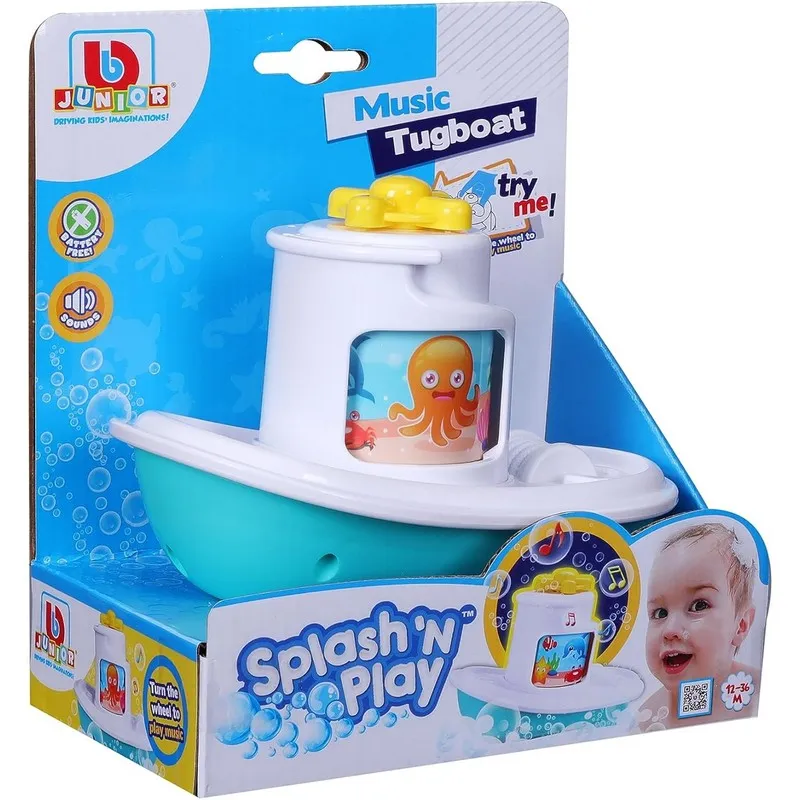 BB Junior Splash N Play Music Tugboat Toy With Sound Effect