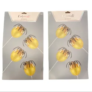 Cakewalk Lot of 2 Pineapple Balloon Kit 8 Balloons Gold Party Kit