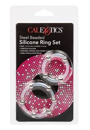 Calex ''Steel Beaded'' Sil/Cockring Set