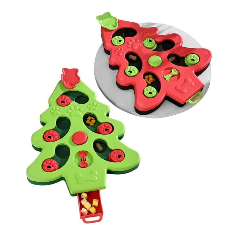 Christmas Tree Dog Puzzle Bowl