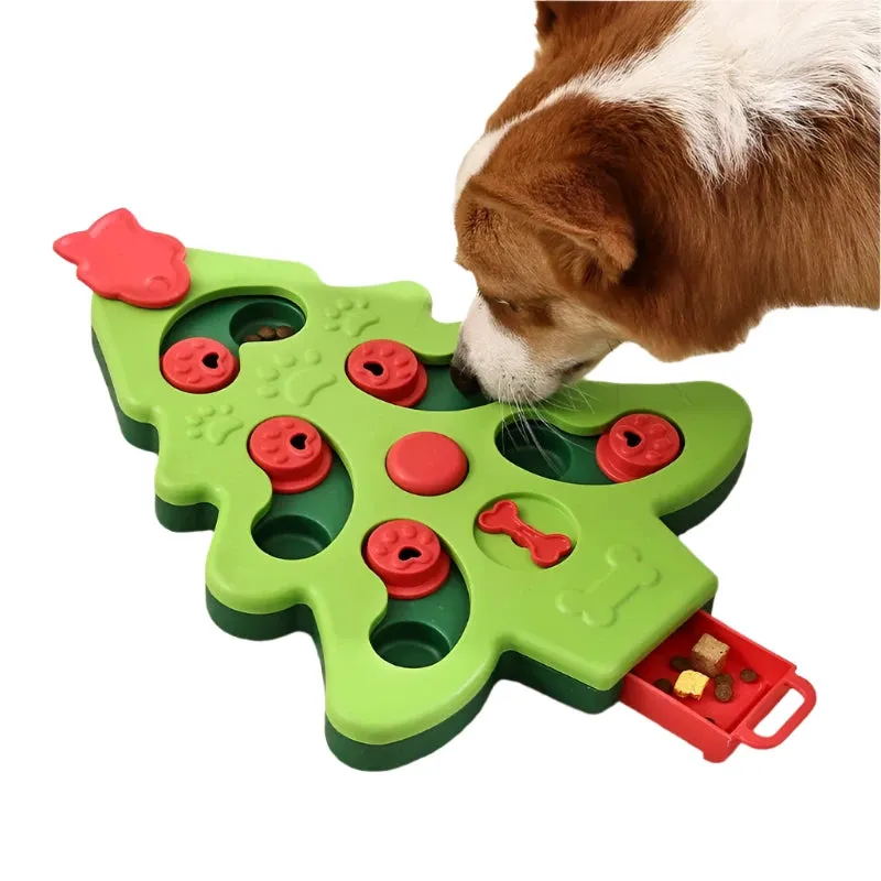 Christmas Tree Dog Puzzle Bowl