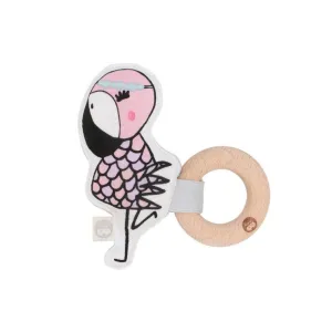 Coco Flamingo Organic Cotton Teething Rattle