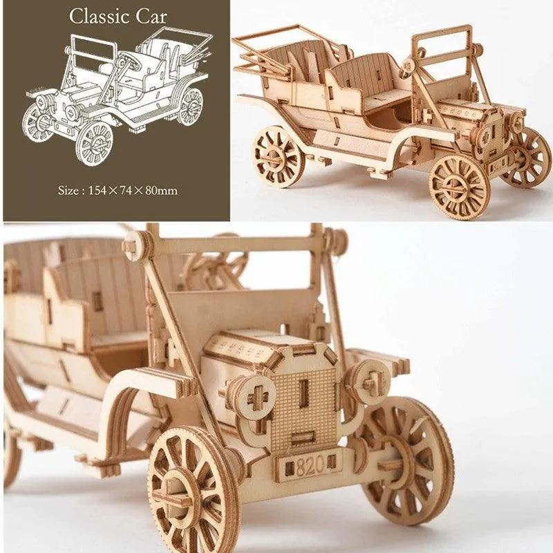 Creative 3D Wooden Transportation Puzzle Kit - Inspiring Learning Through Play