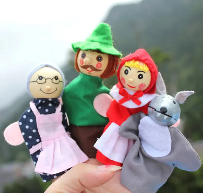 Engaging Plush Finger Puppets Set: Three Pigs, Mermaid & Princess