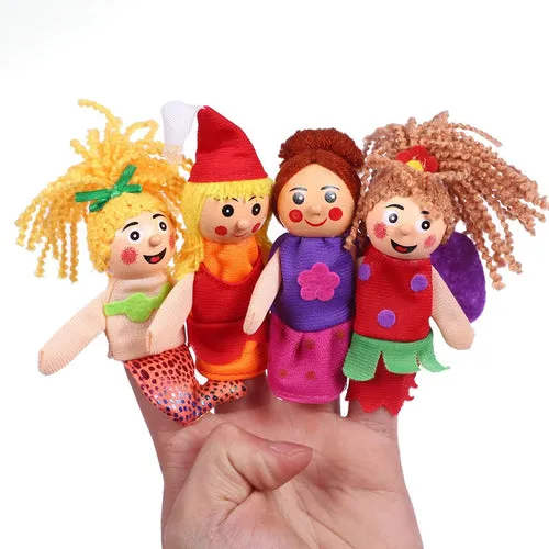 Engaging Plush Finger Puppets Set: Three Pigs, Mermaid & Princess