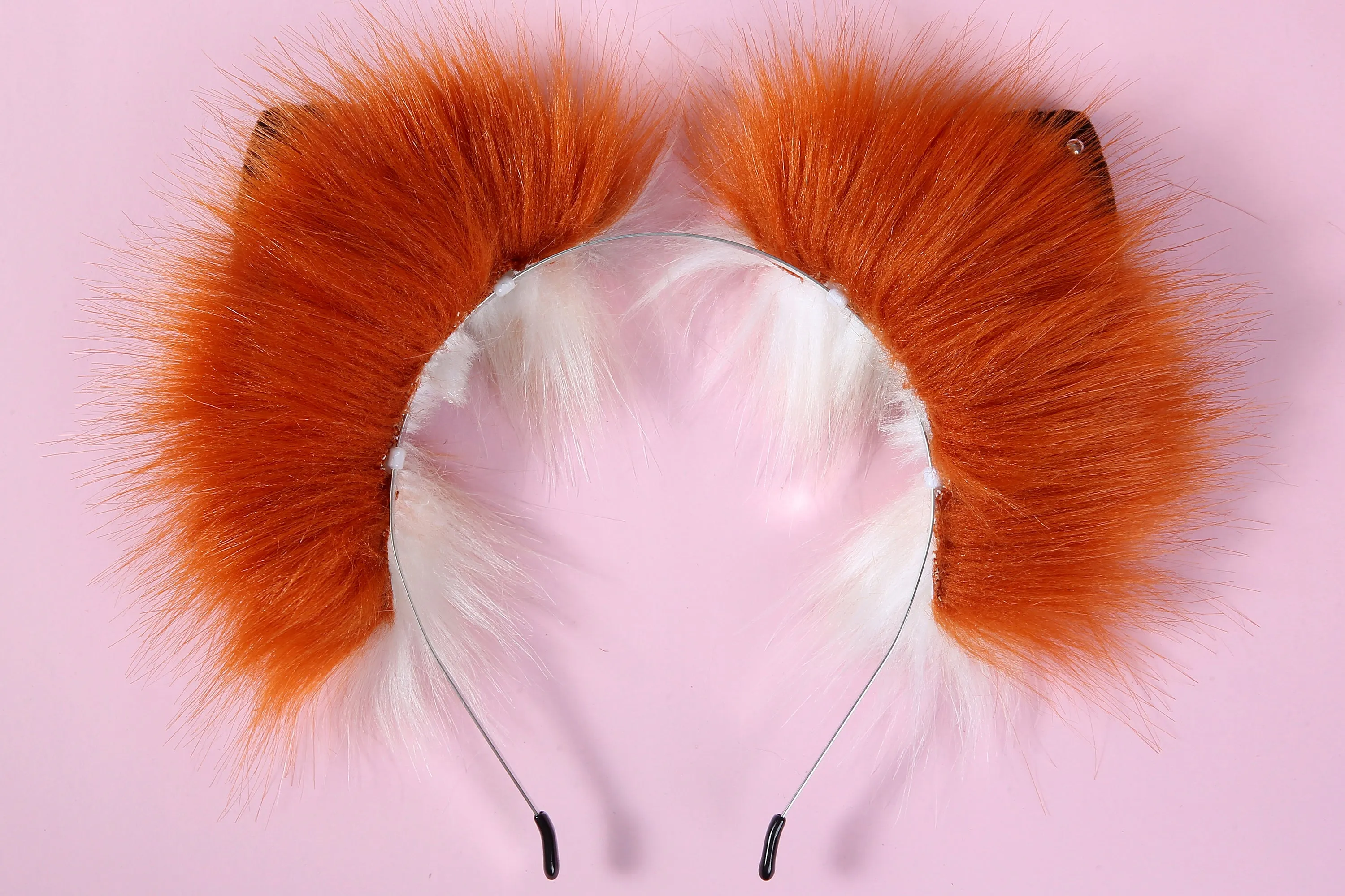 fluffy tug tail plug and ear set red fox ear and tail butt plug set wolf tail buttplug  and ear cat tail petplay sex toy bdsm mature