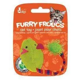 Furry Frolics Cat Toy Catnip Plush Mouse Green