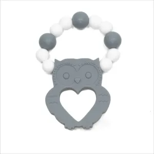 Glitter & Spice Owl Teether in Gray