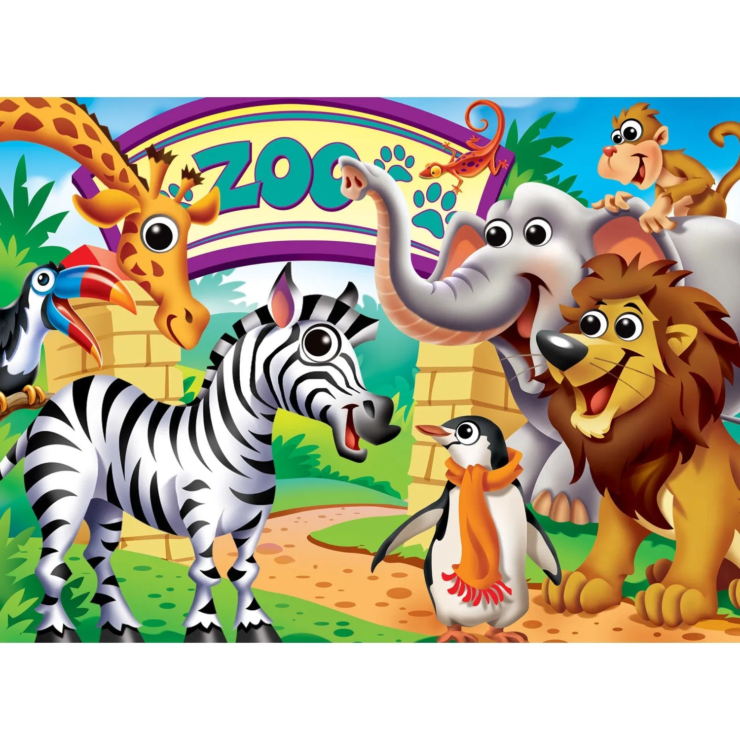 Googly Eyes - Zoo Animals 48 Piece Jigsaw Puzzle