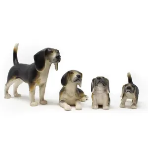 Green Rubber Toys Beagle Dog Family - 4 Pack