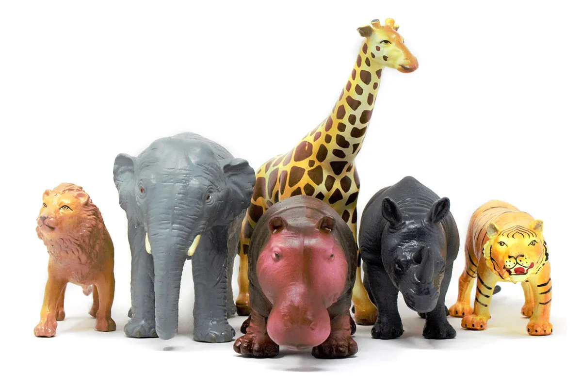 Green Rubber Toys Jungle Animals Set