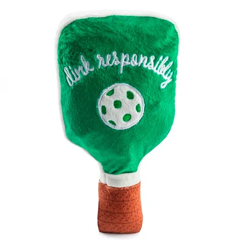 Haute Diggity Green Stripe Pickleball Paddle Dog Toy