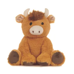 Highland Cow Snuggable Hottie Heatable Animal Toy with Microwavable Pouch