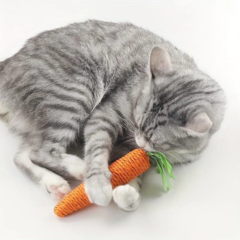 Interactive Carrot Cat Toy Teeth Cleaning and Playfulness