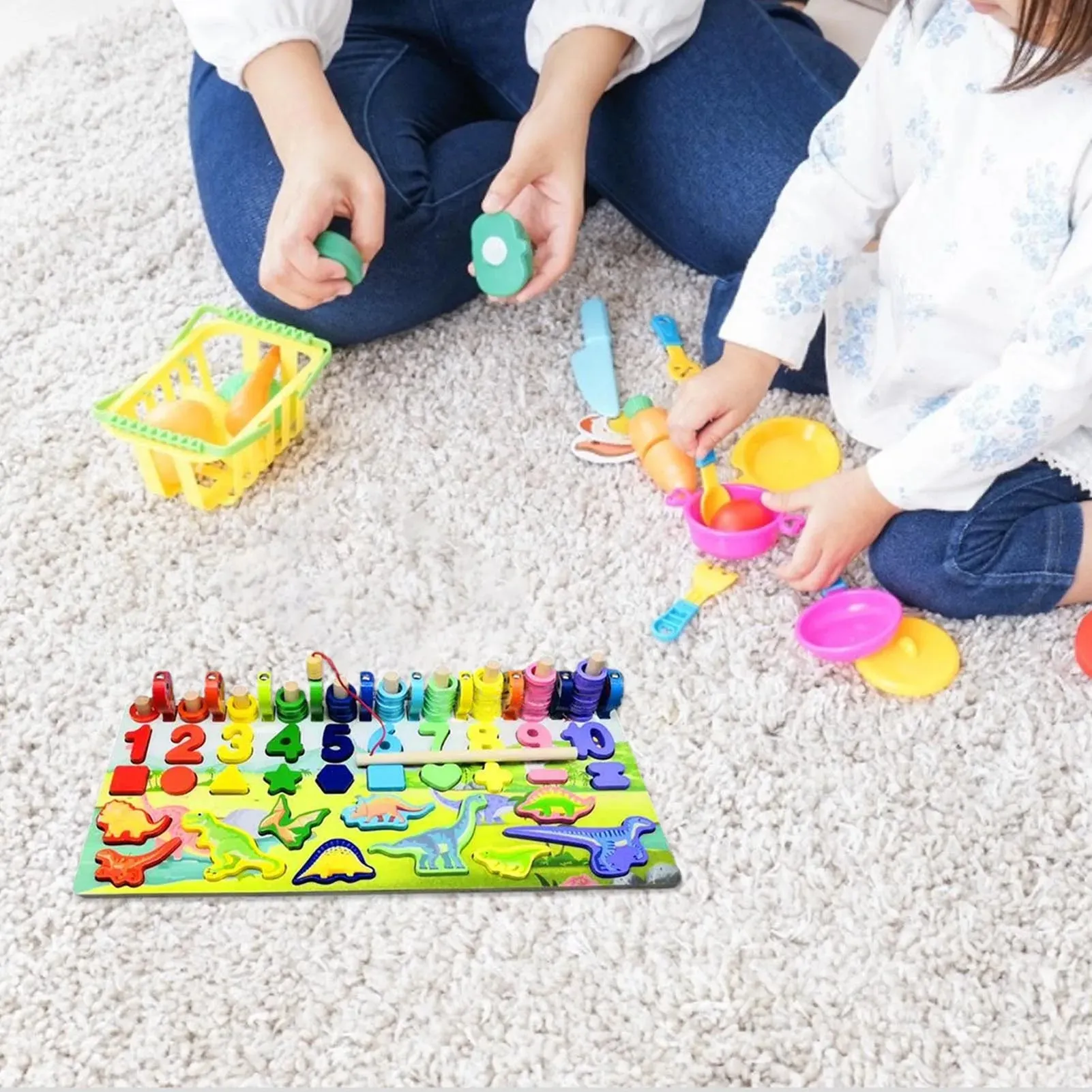 Interactive Montessori Math Fishing Board - Wooden Learning Toy for Toddlers