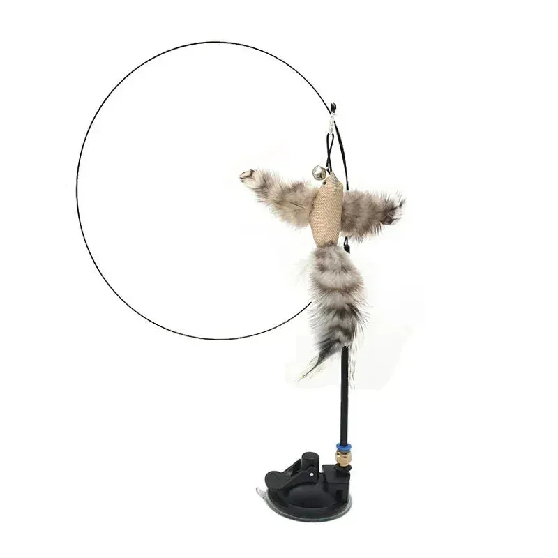 Interactive Peacock Cat Toy with Bell