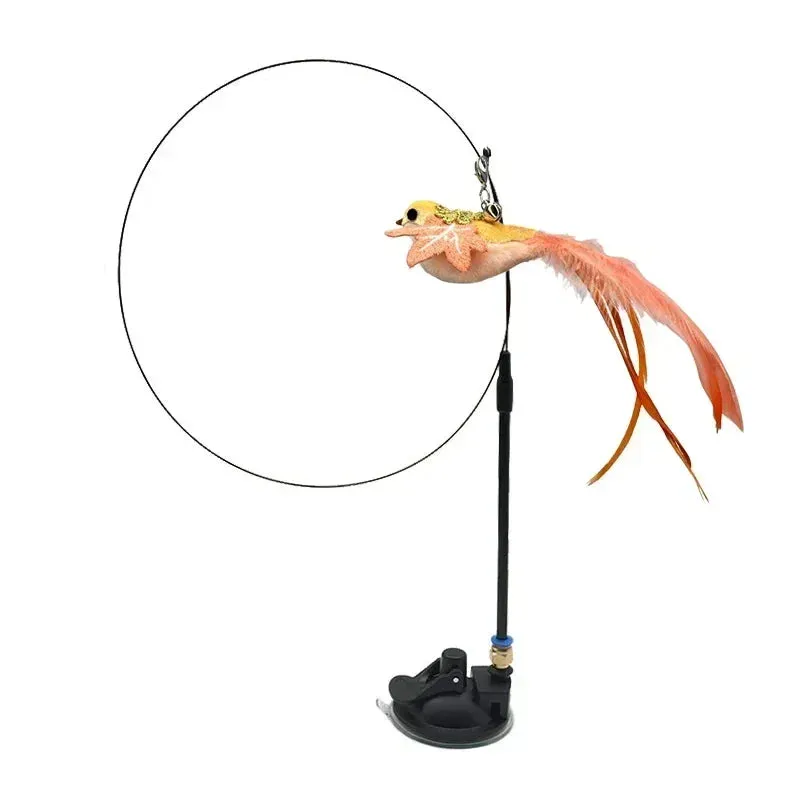 Interactive Peacock Cat Toy with Bell