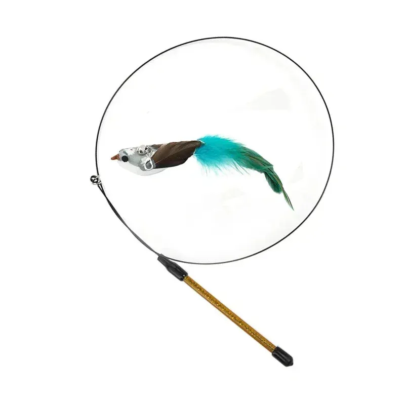 Interactive Peacock Cat Toy with Bell