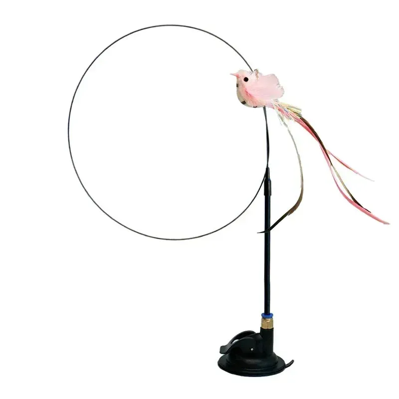 Interactive Peacock Cat Toy with Bell