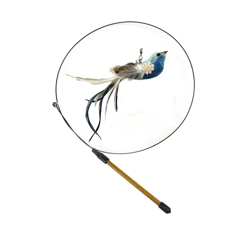 Interactive Peacock Cat Toy with Bell