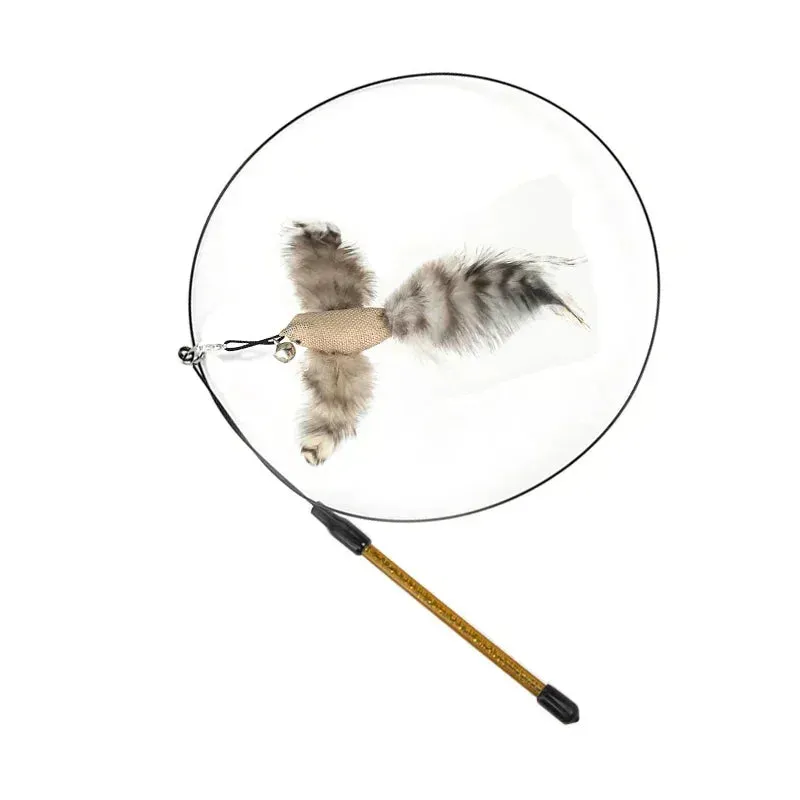 Interactive Peacock Cat Toy with Bell