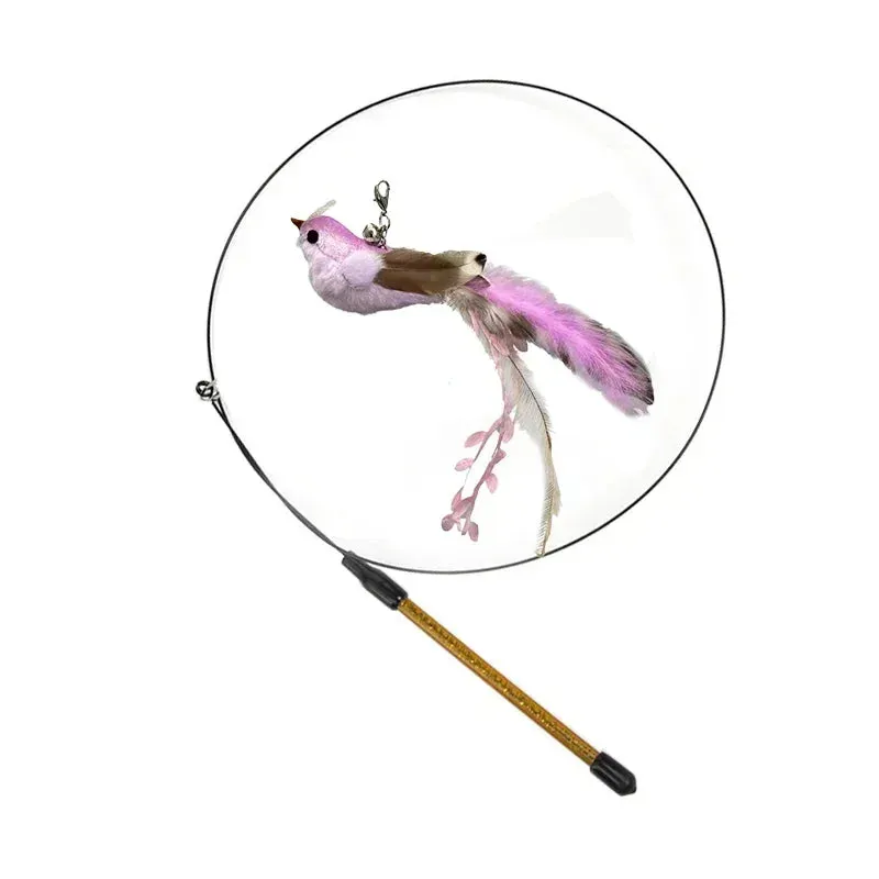 Interactive Peacock Cat Toy with Bell