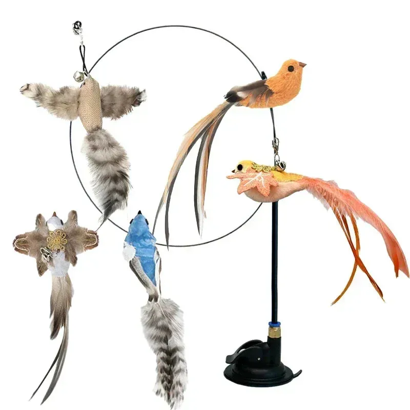 Interactive Peacock Cat Toy with Bell