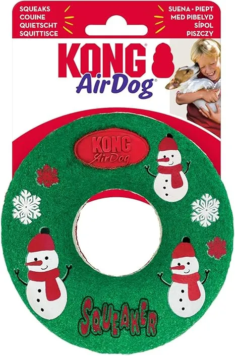 Kong AirDog Squeaker Donut Holiday Dog Toy