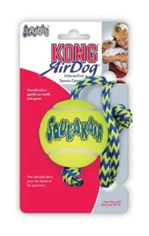 KONG Squeakers Tennis Ball with Rope Medium