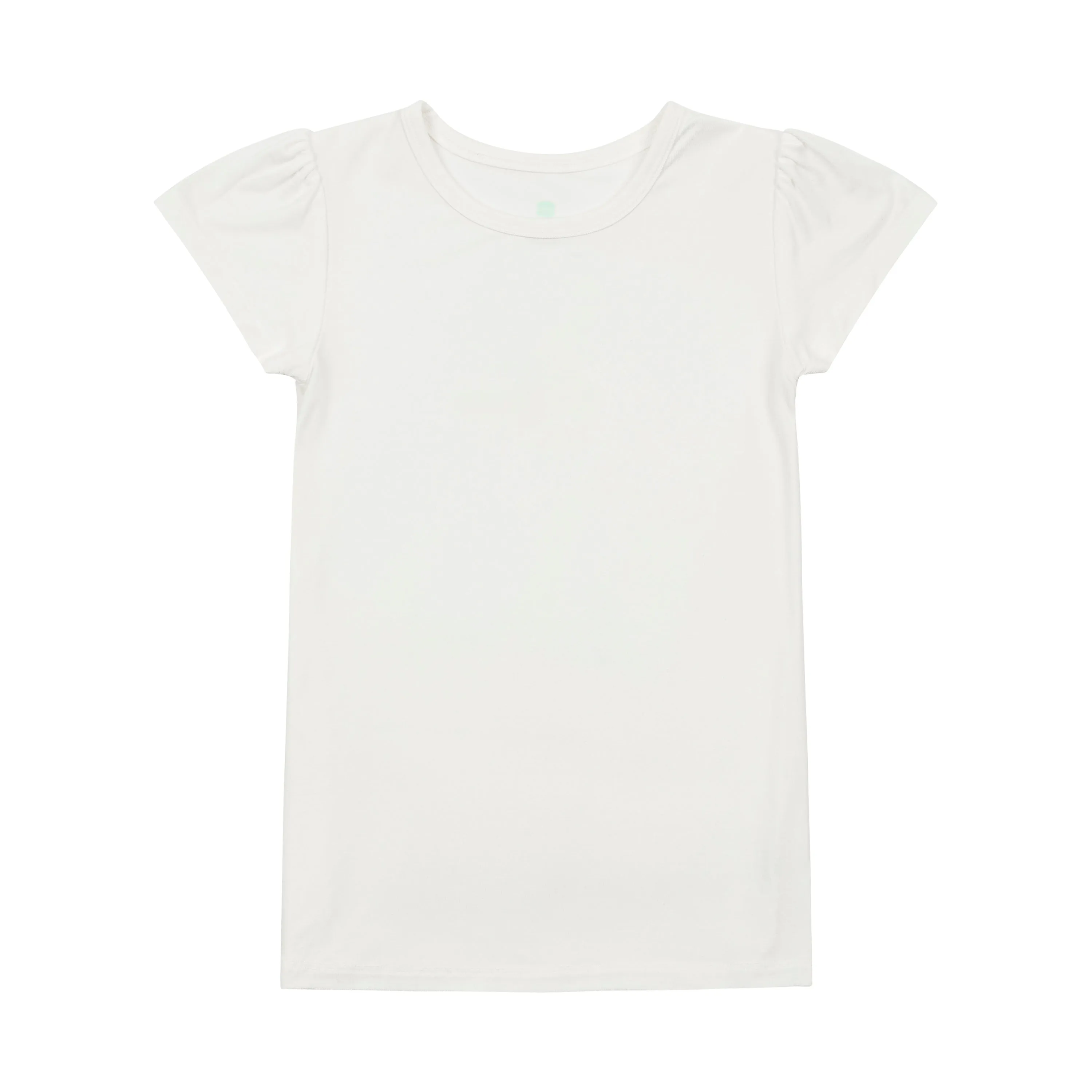 Little Girls Cap Sleeve Tee - White