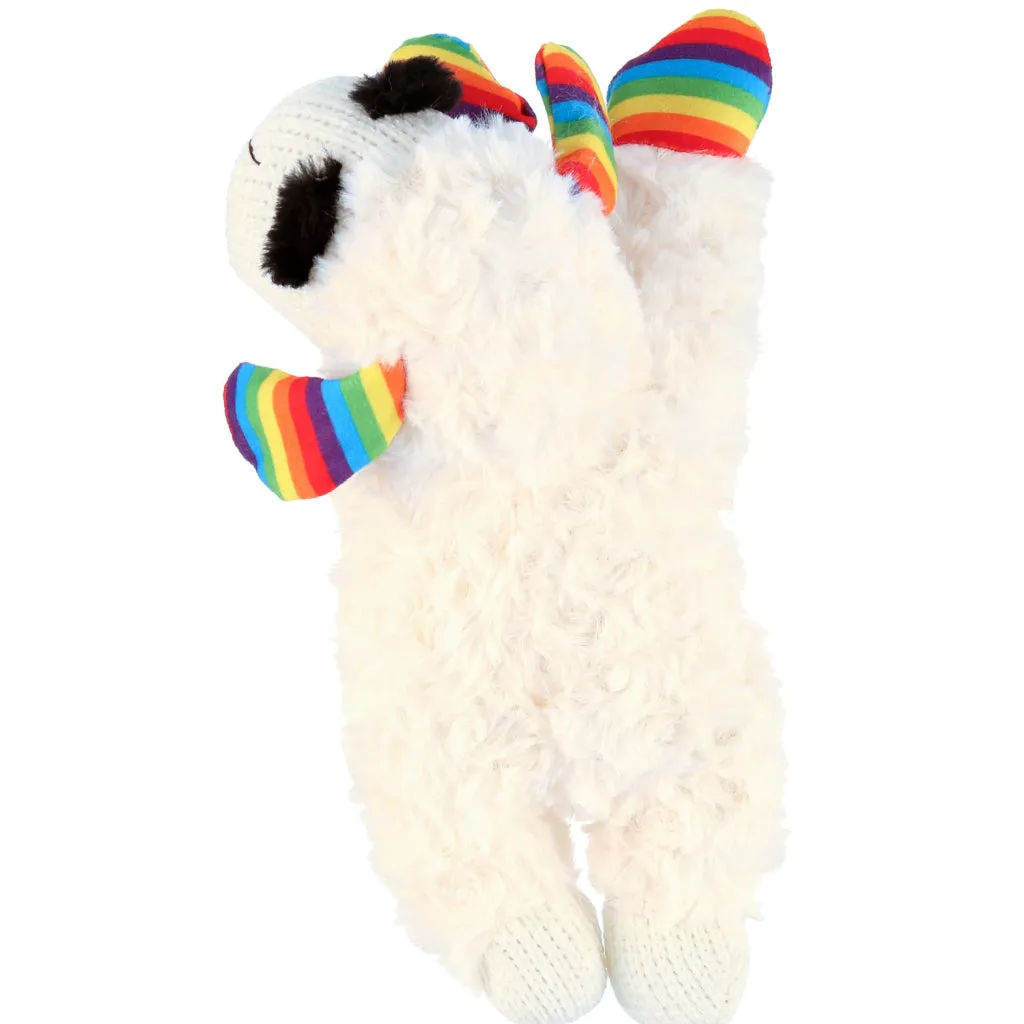 Multipet Rainbow Lamb Chop Plush Dog Toy 10.5"