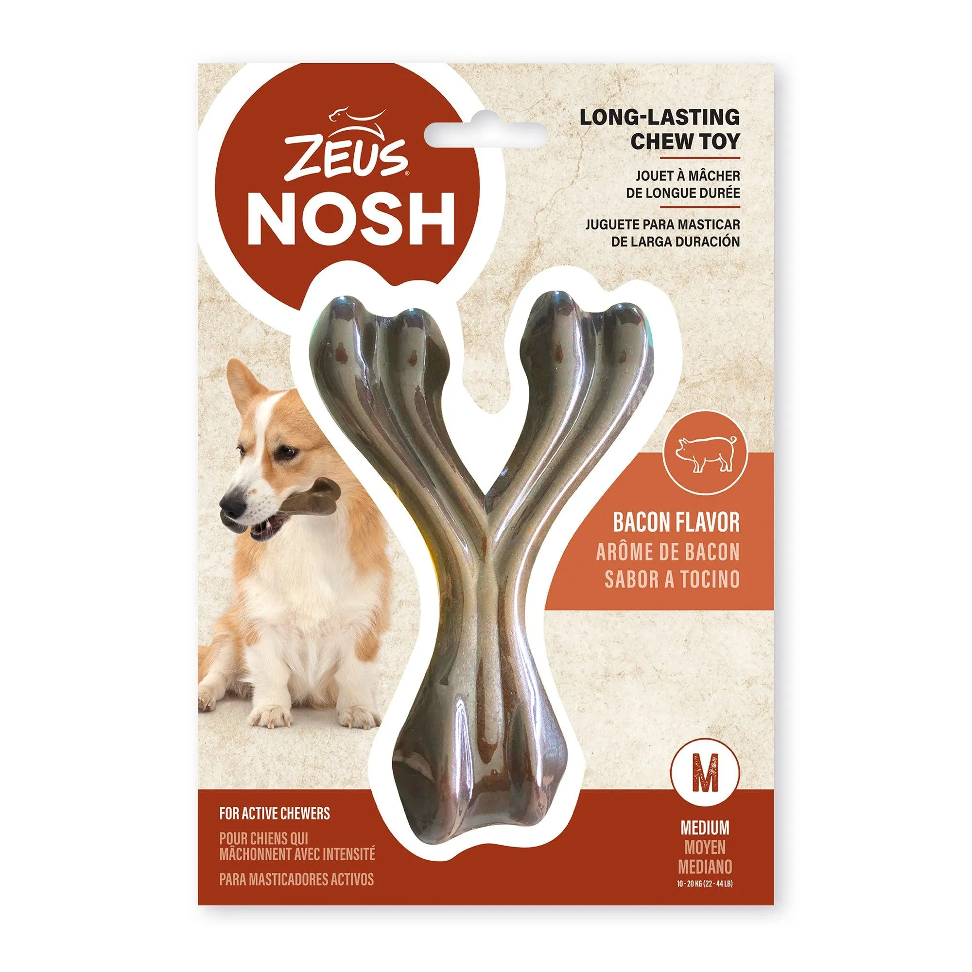 Nosh Strong Wishbone Chew Bacon Flavour