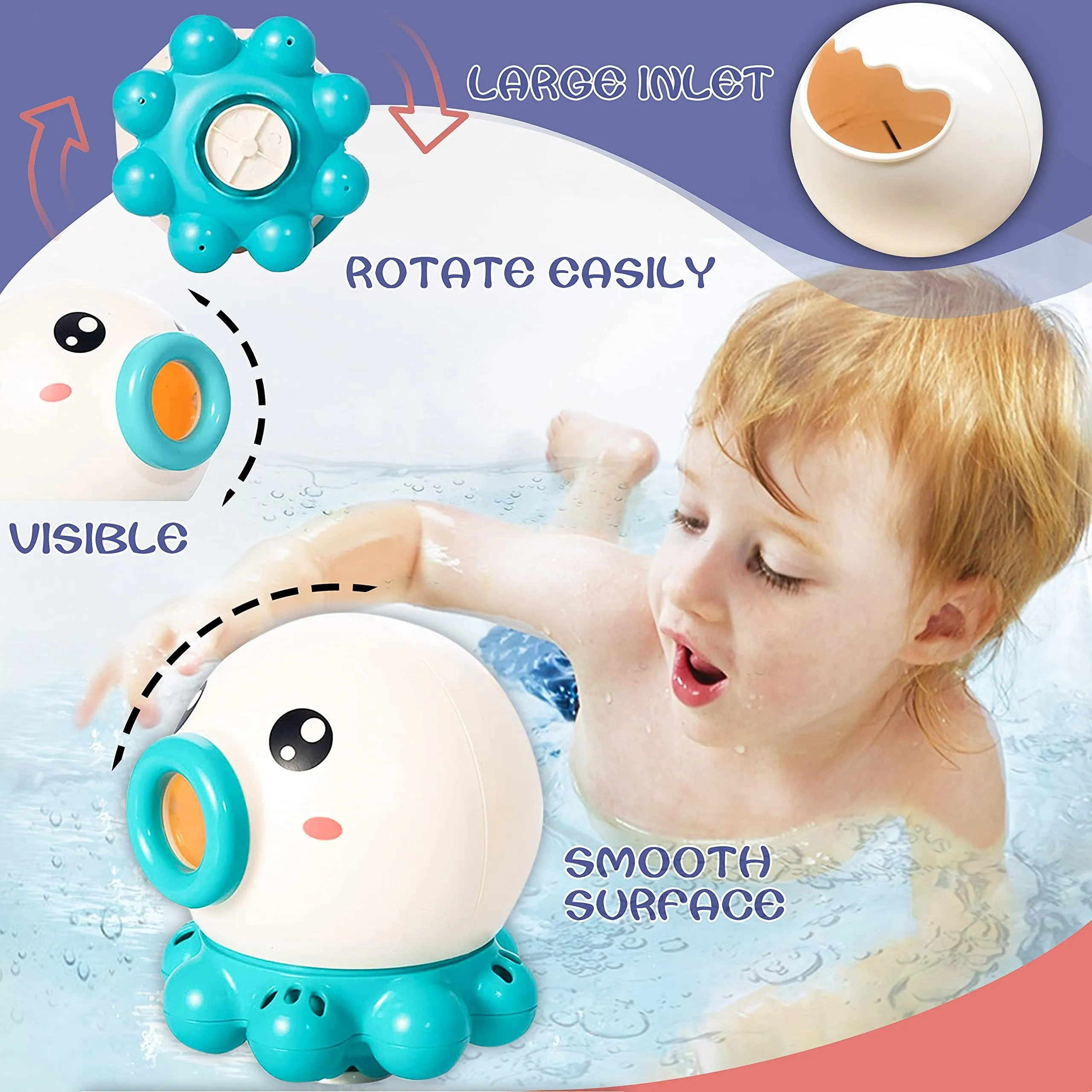 Octopus Fountain Water Jet Rotating Bath Toy