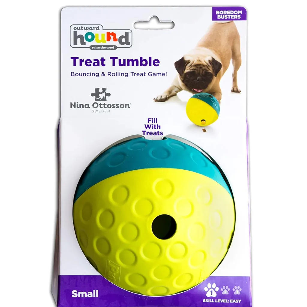 Outward Hound Nina Ottosson Treat Tumble Toy For Dogs - Small (Blue & Yellow)