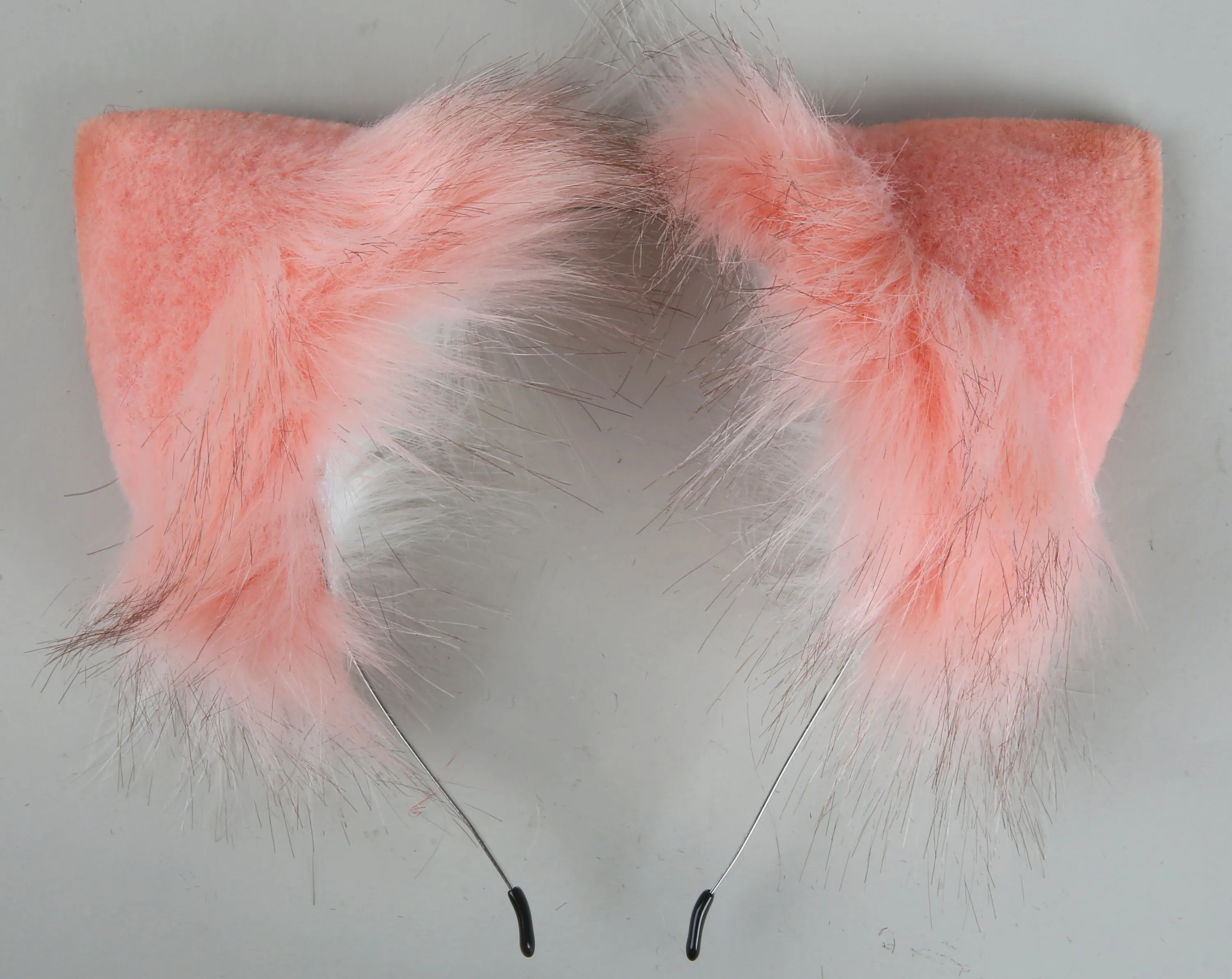 pink white tug tail plug and ear set fluffy fox tail butt plug and ear set wolf tail buttplug sex toy bdsm cat tail bondage petplay