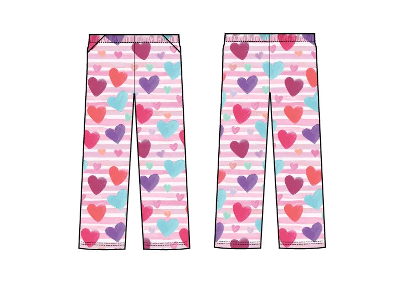 Plush Pants-Heart Stripe