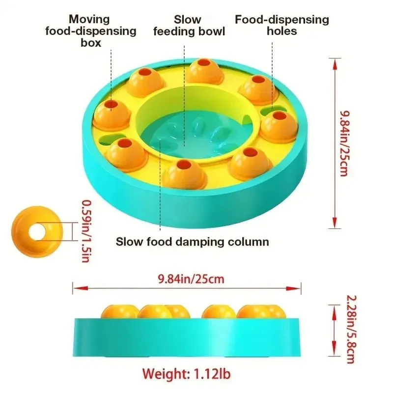 Rotating Slow Feeder Dispenser Dog Puzzle Toy