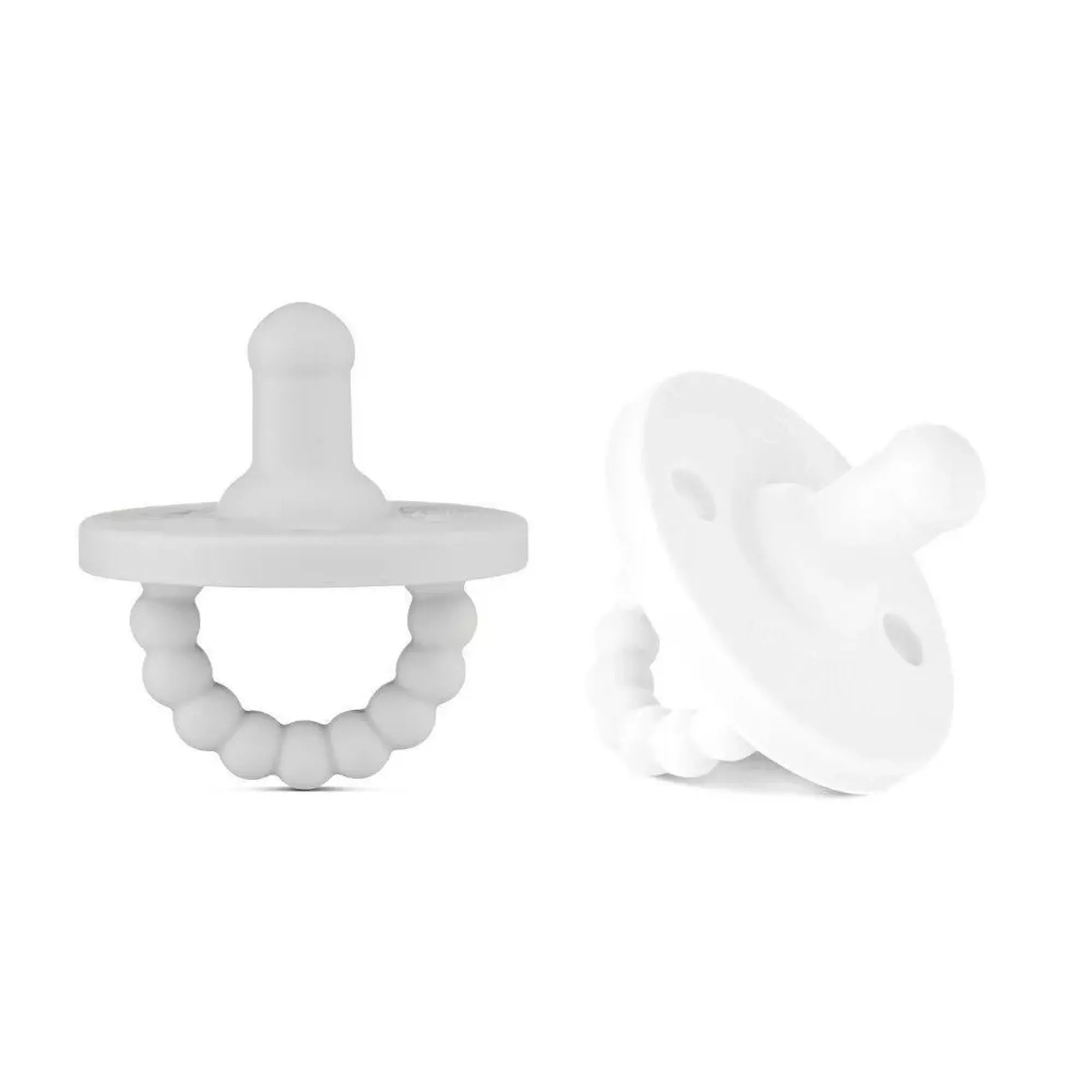 Round Cutie PAT Pacifier 2 Pack - Grey / White