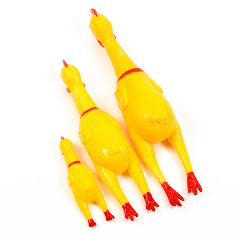 Screaming Rubber Chicken Squeeze Toy