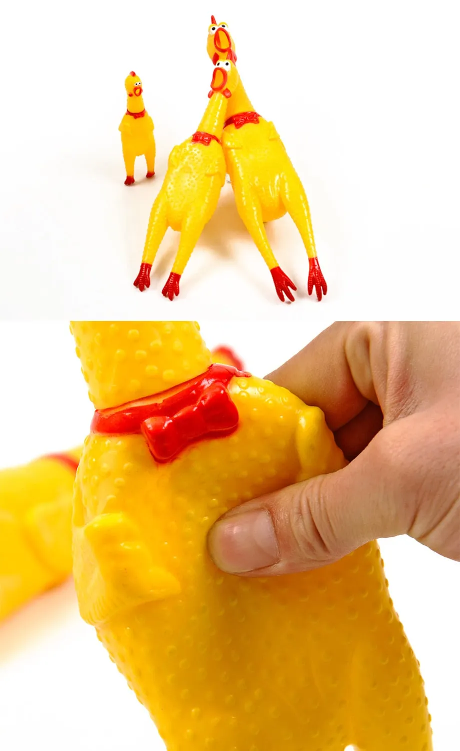 Screaming Rubber Chicken Squeeze Toy